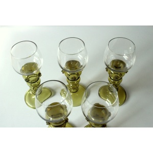 1950s - 5 large mouthblown Roemer wine glasses as a set - Vintage