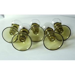 1950s - 5 large mouthblown Roemer wine glasses as a set - Vintage