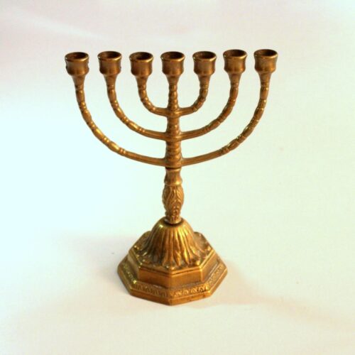 Solid brass menorah, brass candle holder, vintage