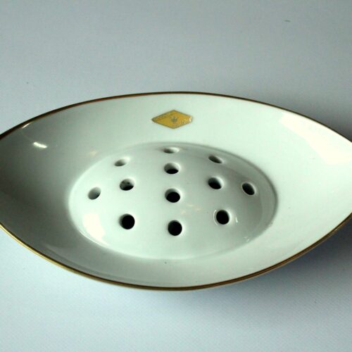 Ikebana porcelain vase in white/gold by Gerold porcelain/Germany, Vintage