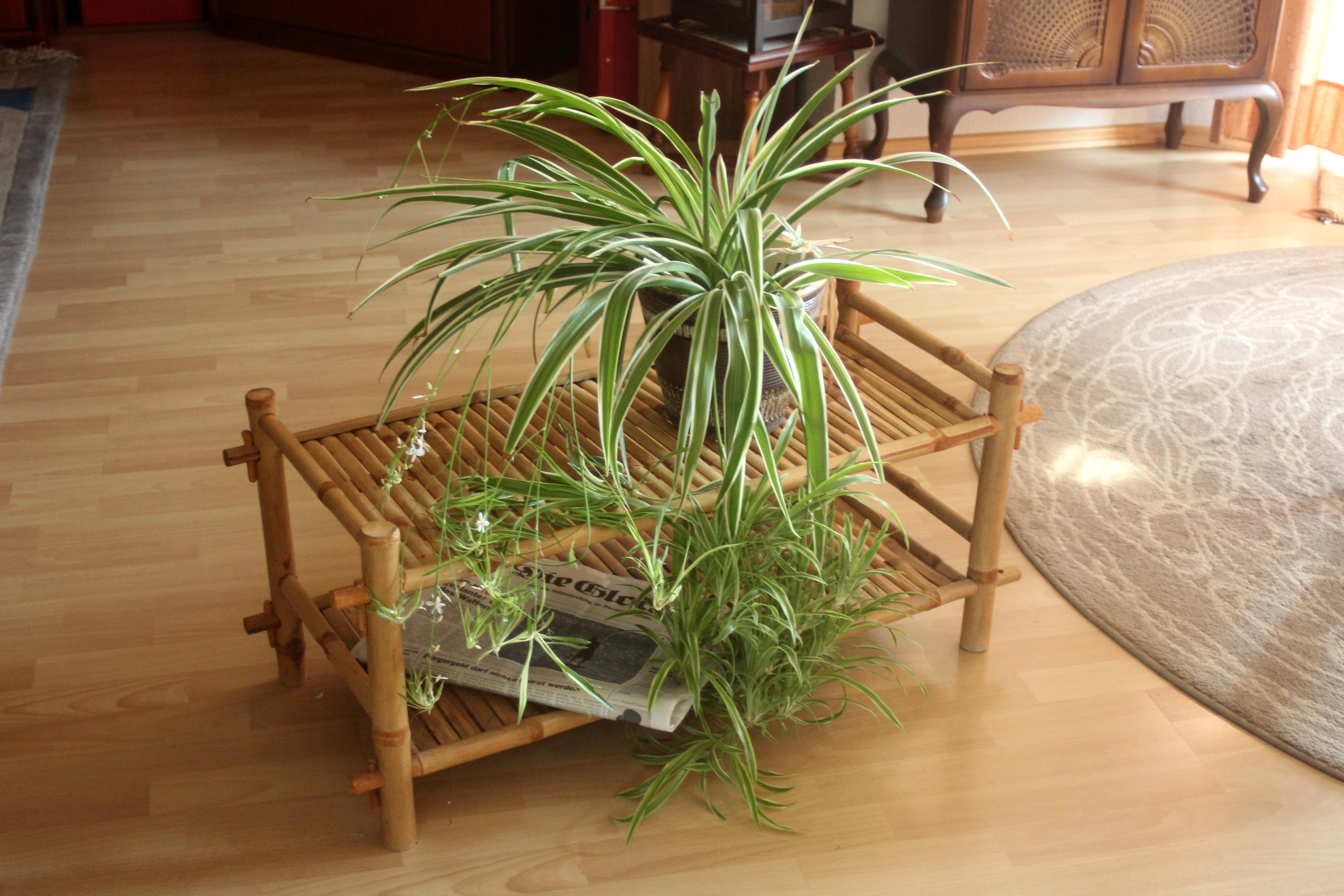 Plant stand made of bamboo, shoe shelf, Vintage