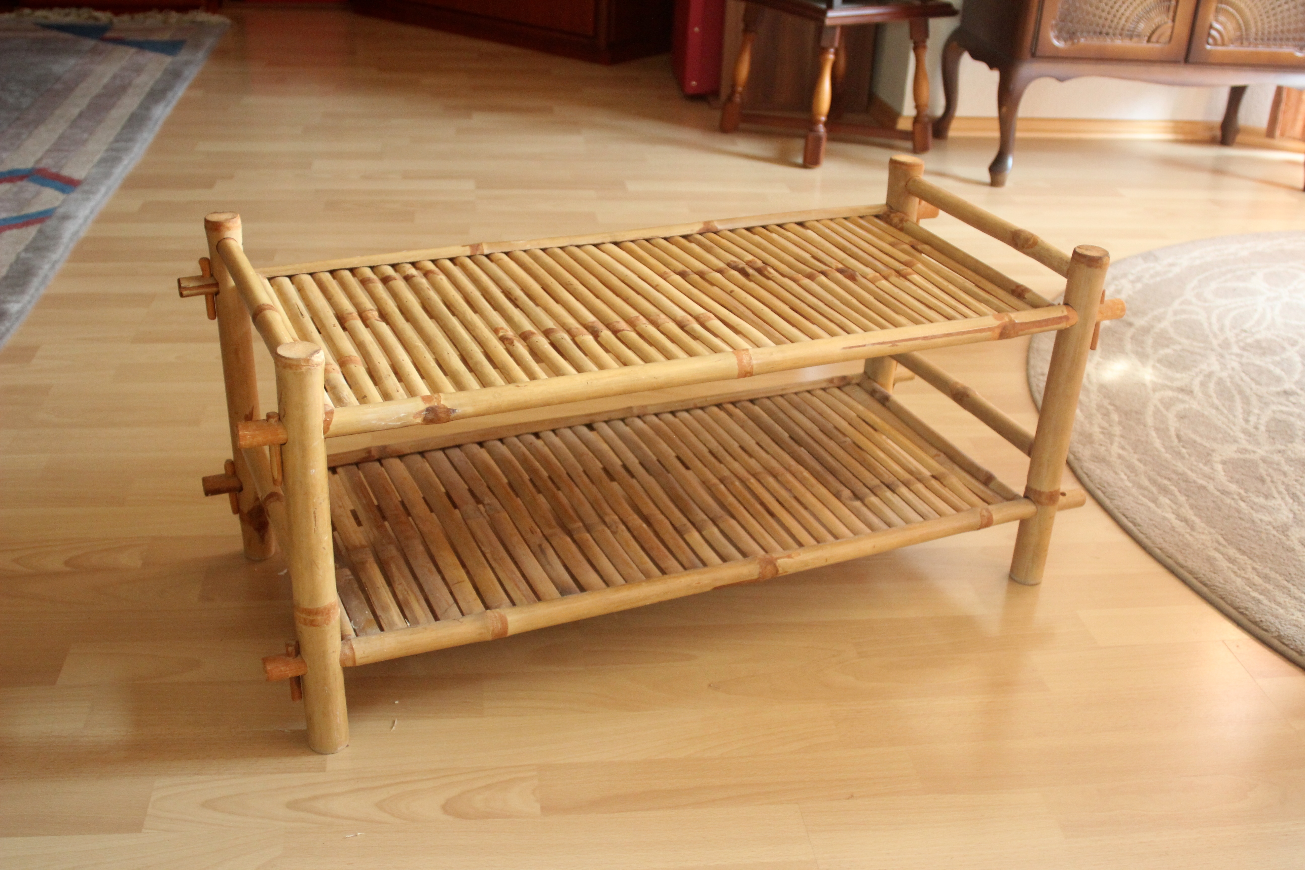 Plant stand made of bamboo, shoe shelf, Vintage