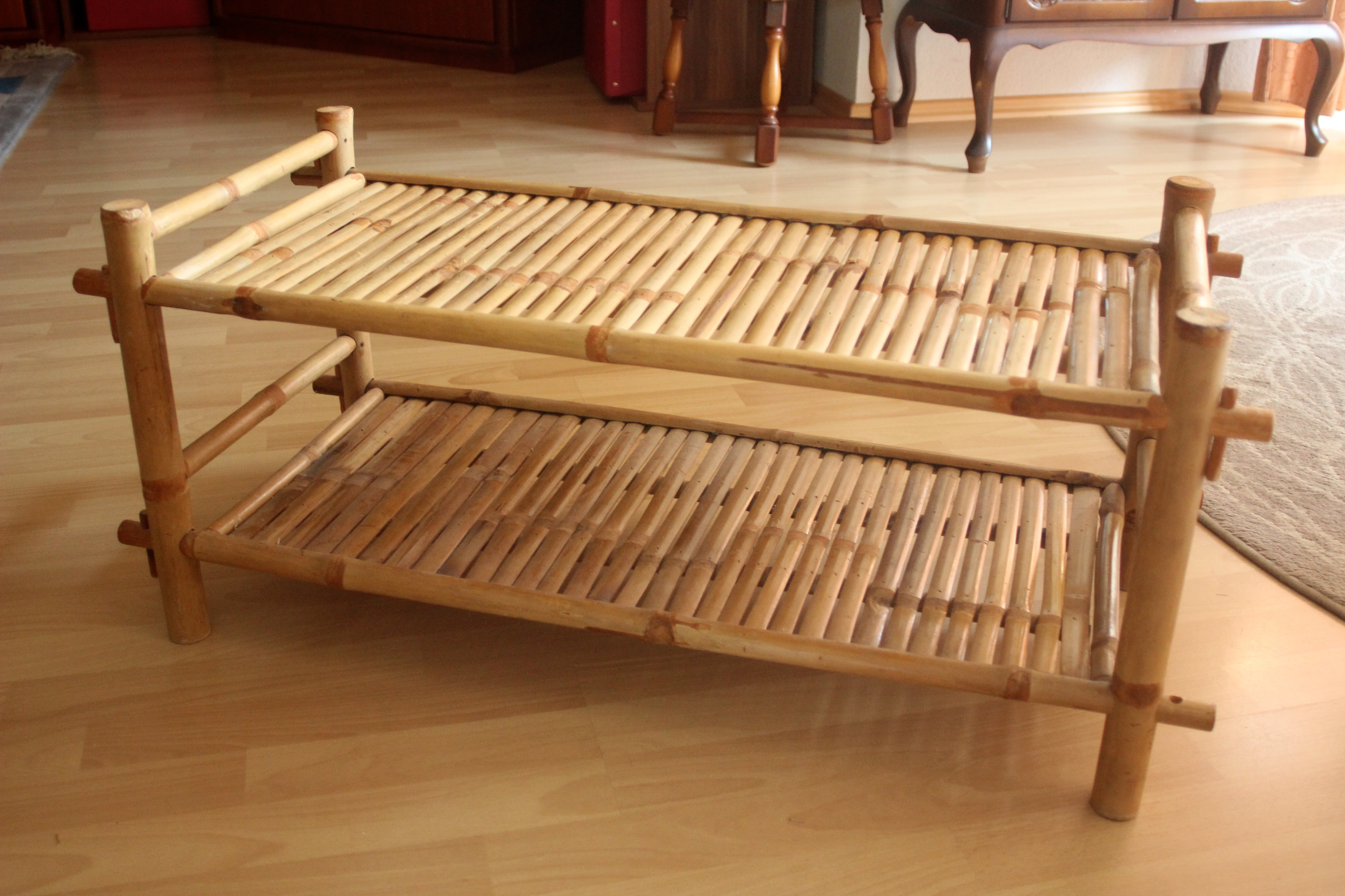 Plant stand made of bamboo, shoe shelf, Vintage