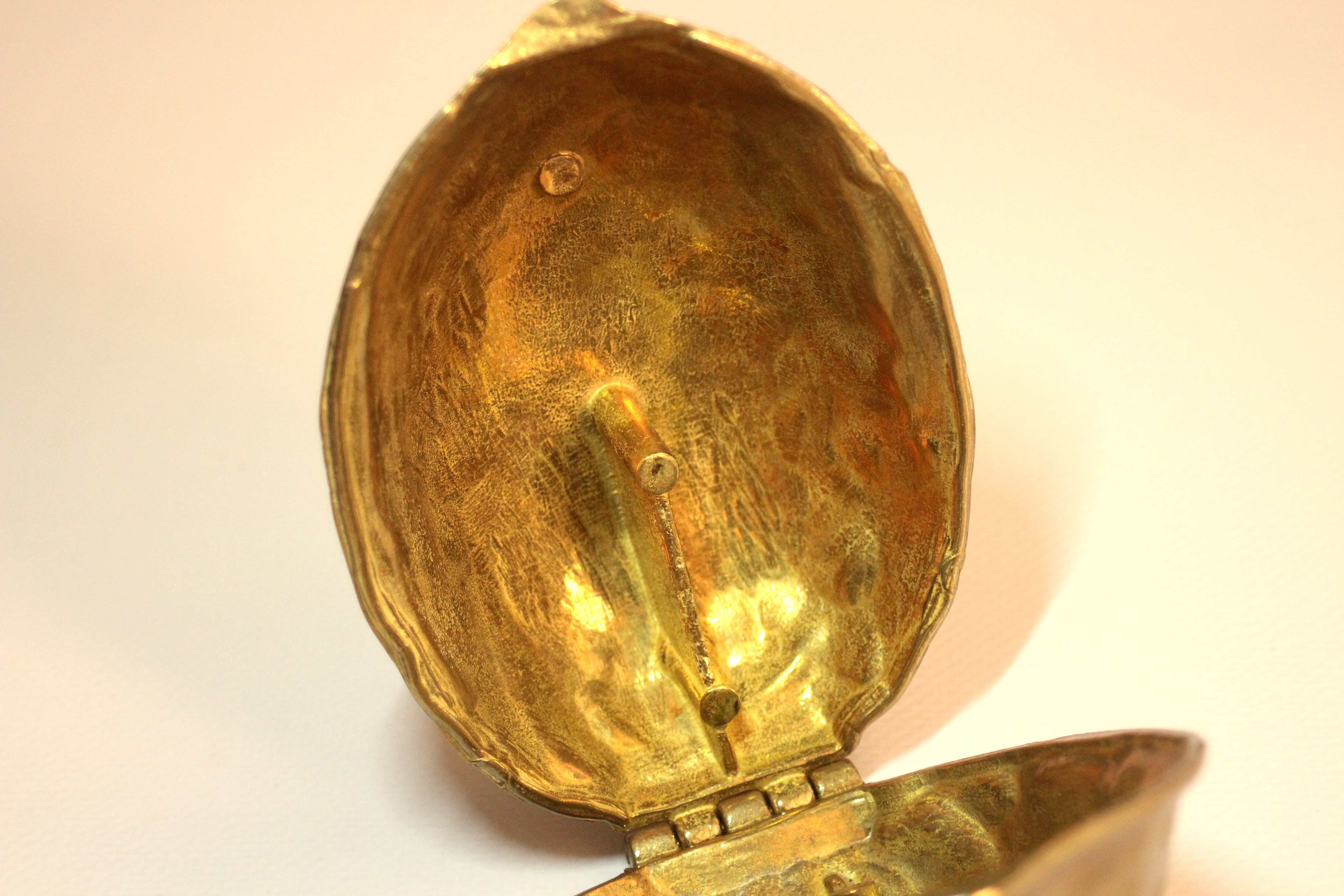 Solid brass walnut nutcracker, vintage from the 60s