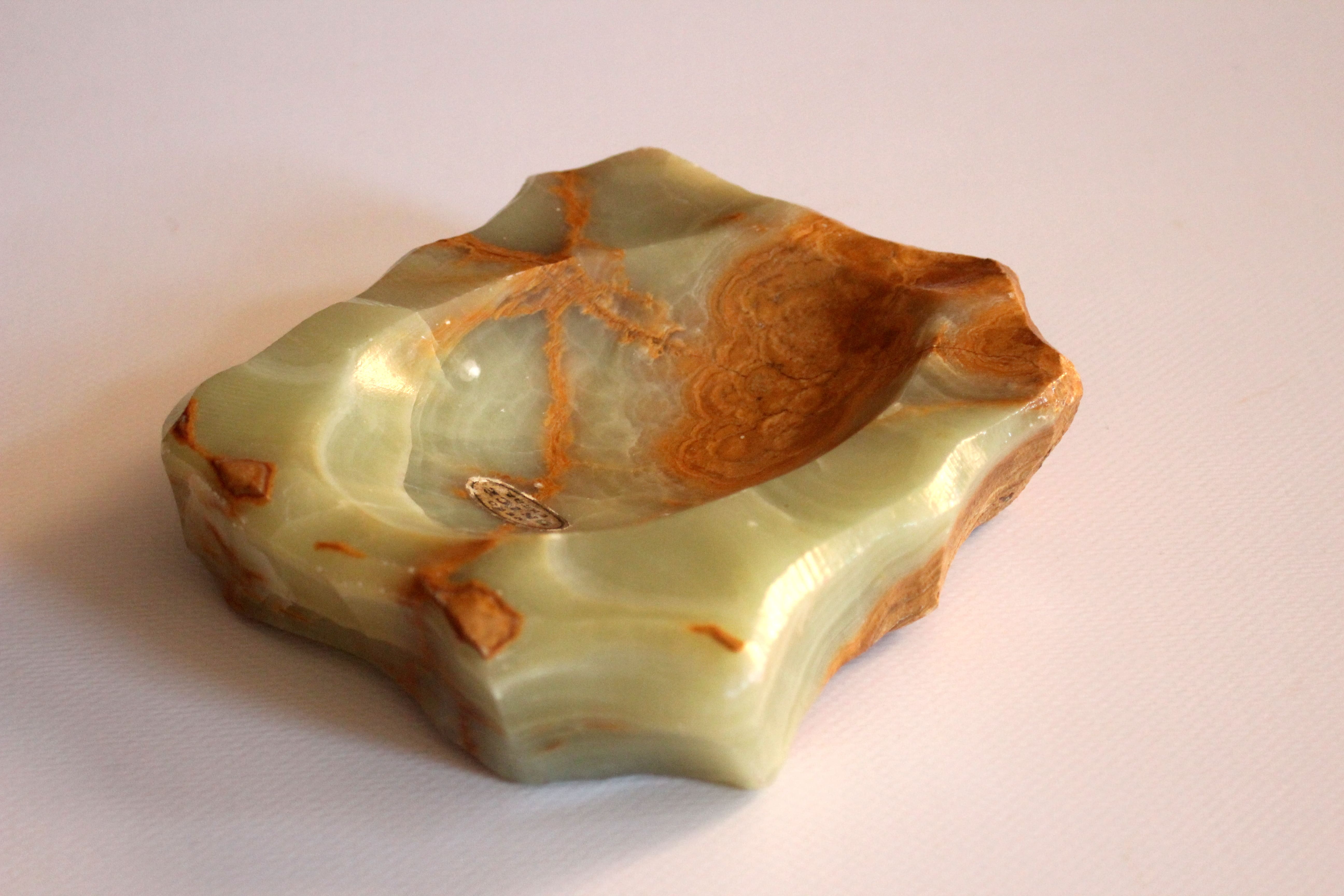 Handcarved onyx ashtray, made in Italy, Vintage