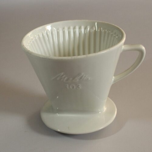 1950s - large white porcelain coffee filter, coffee dripper by Melitta no. 103 - Vintage
