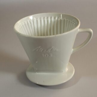 1950s - large white porcelain coffee filter, coffee dripper by Melitta no. 103 - Vintage