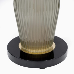 Pair of Mushroom-shaped Table Lamps Murano Glass and Brass Feng Shui Style