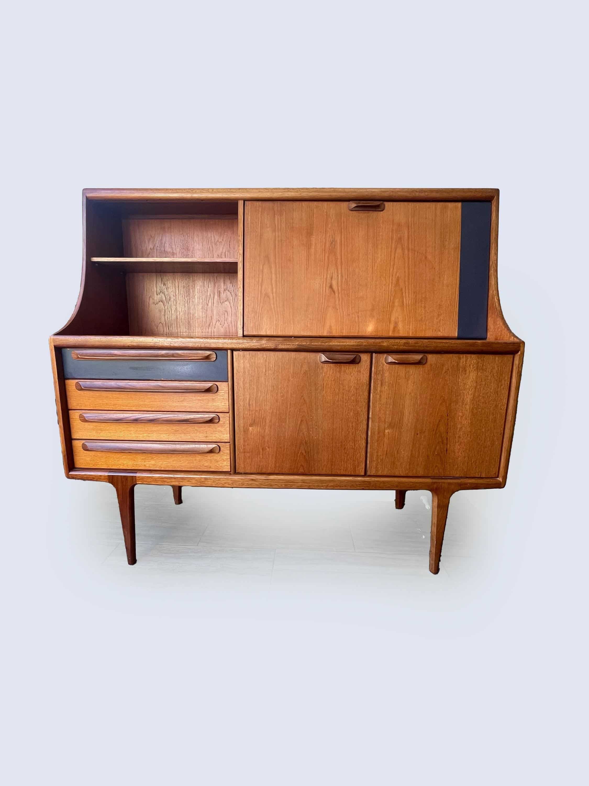 Mid Century Teak High Sideboard By John Herbert For A. Younger Ltd, 1960s, Sorage, Vintage Teak KitchenDining Furniture