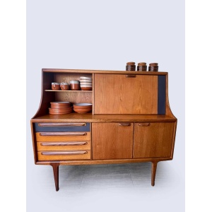 Mid Century Teak High Sideboard By John Herbert For A. Younger Ltd, 1960s, Sorage, Vintage Teak Kitchen/Dining Furniture