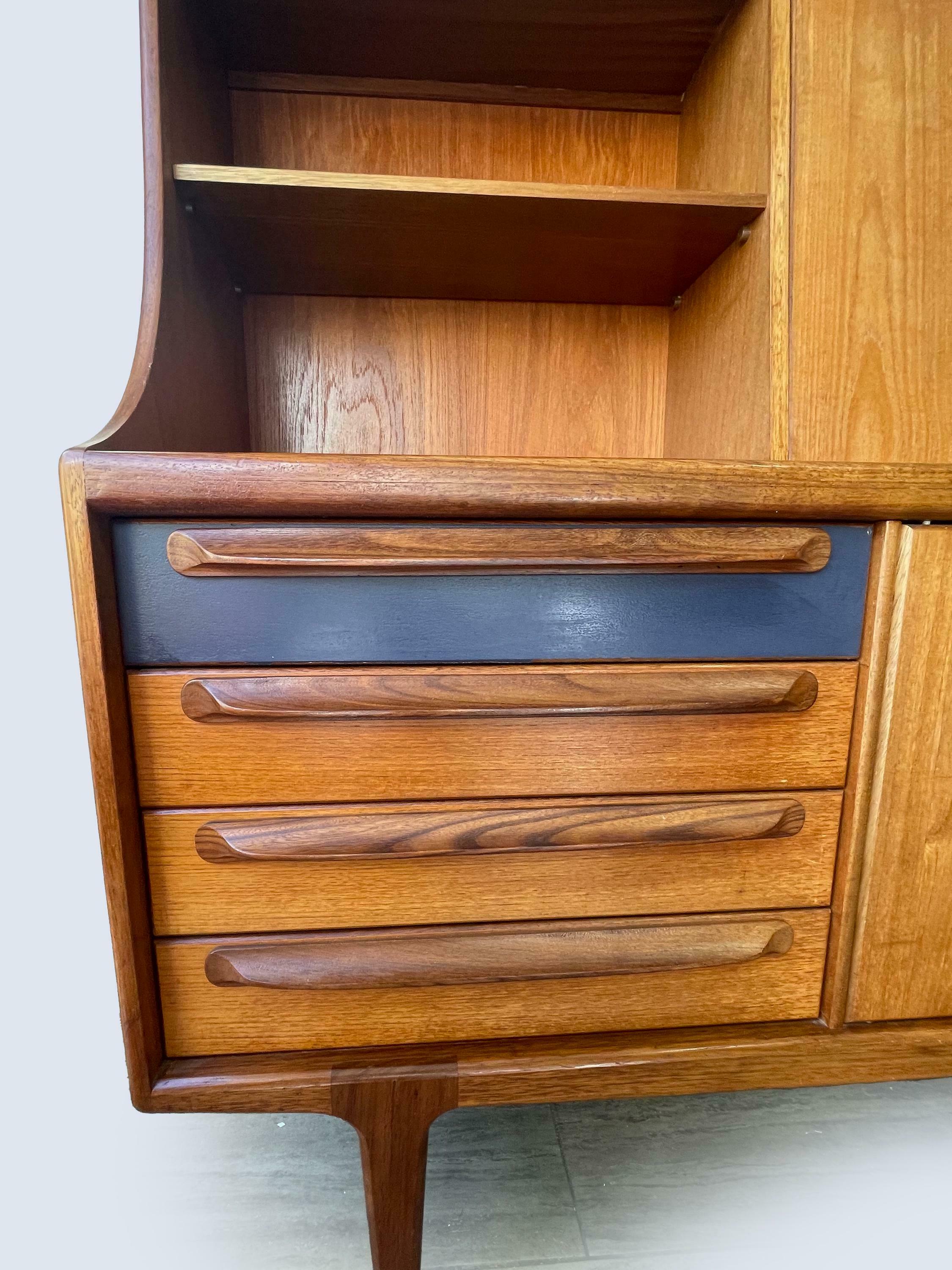 Mid Century Teak High Sideboard By John Herbert For A. Younger Ltd, 1960s, Sorage, Vintage Teak Kitchen/Dining Furniture