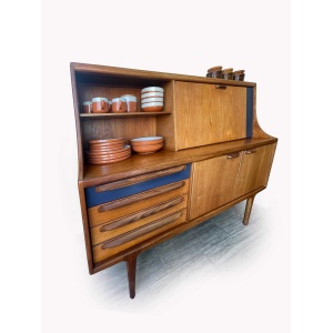 Mid Century Teak High Sideboard By John Herbert For A. Younger Ltd, 1960s, Sorage, Vintage Teak Kitchen/Dining Furniture