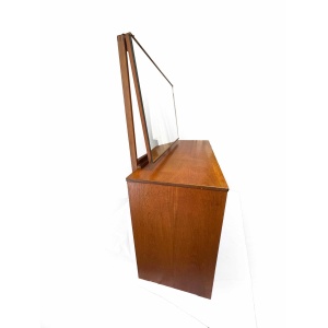 Mid Century Vintage Cantana Stag Teak Dressing Table And Mirror. Retro Table, 1970's Bedroom Furniture, Vanity Table, John & Sylvia Reid