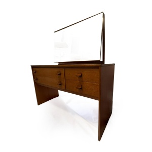 Mid Century Vintage Cantana Stag Teak Dressing Table And Mirror. Retro Table, 1970's Bedroom Furniture, Vanity Table, John & Sylvia Reid