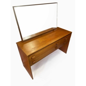 Mid Century Vintage Cantana Stag Teak Dressing Table And Mirror. Retro Table, 1970's Bedroom Furniture, Vanity Table, John & Sylvia Reid