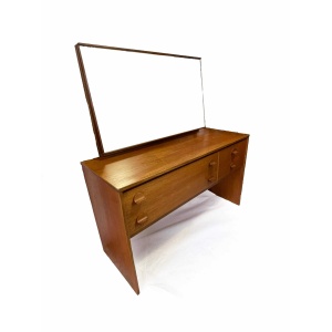 Mid Century Vintage Cantana Stag Teak Dressing Table And Mirror. Retro Table
