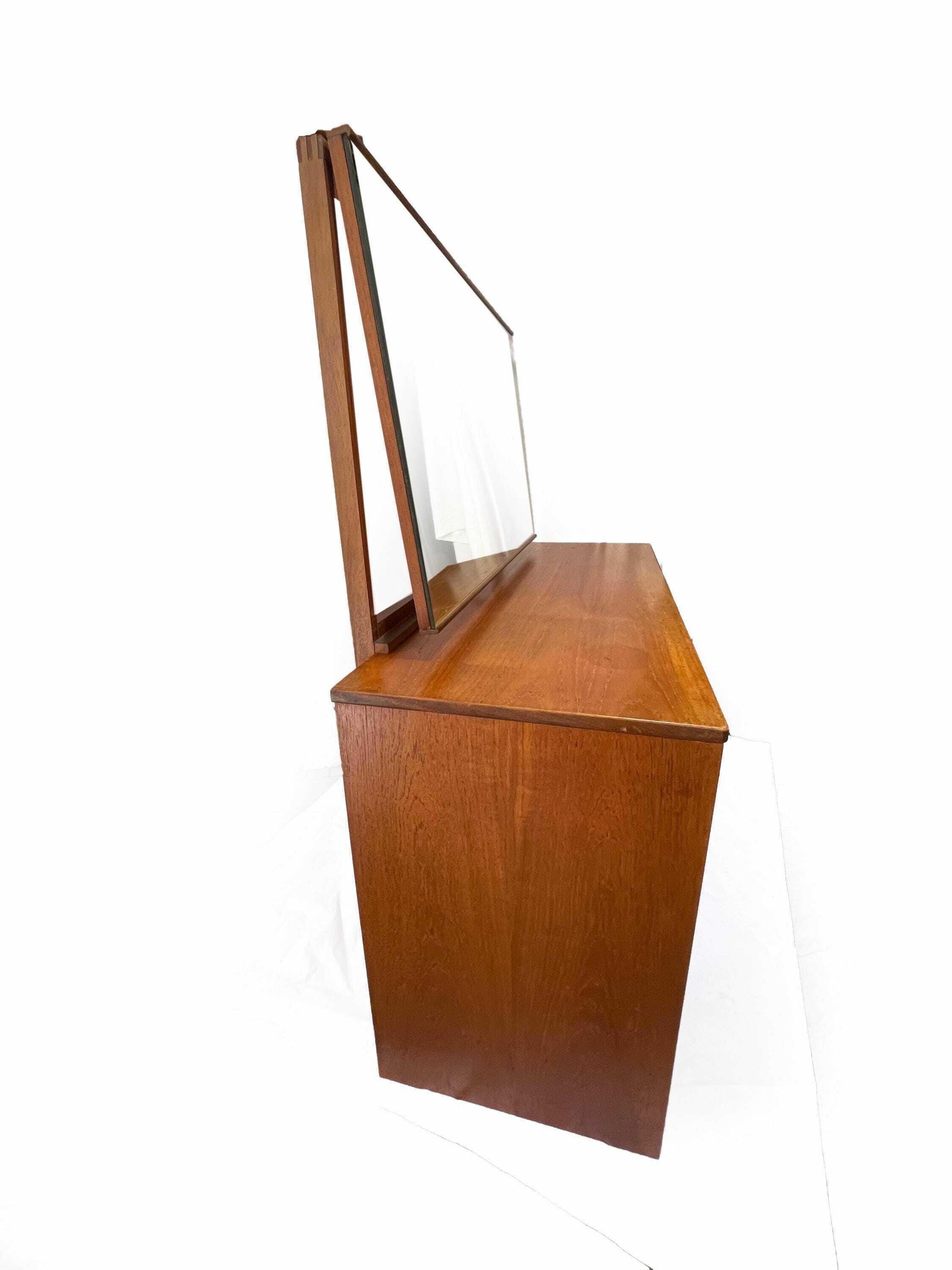 Mid Century Vintage Cantana Stag Teak Dressing Table And Mirror. Retro Table, 1970's Bedroom Furniture, Vanity Table, John & Sylvia Reid