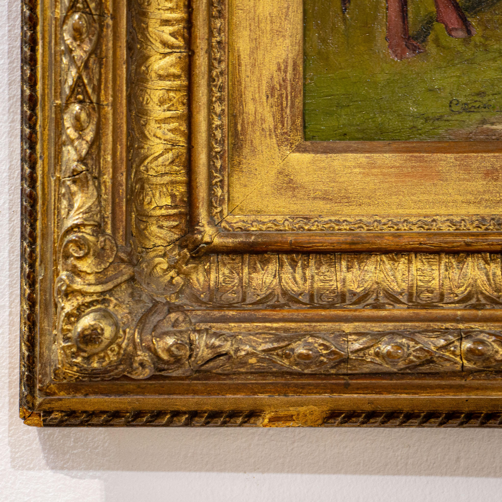 19th Century Oil on Canvas Painting of Cattle