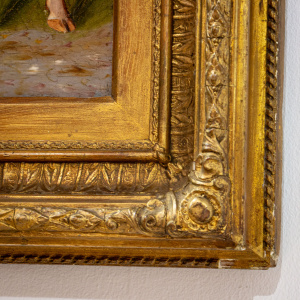 19th Century Oil on Canvas Painting of Cattle