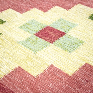Swedish Flat Weave Rug Signed ER