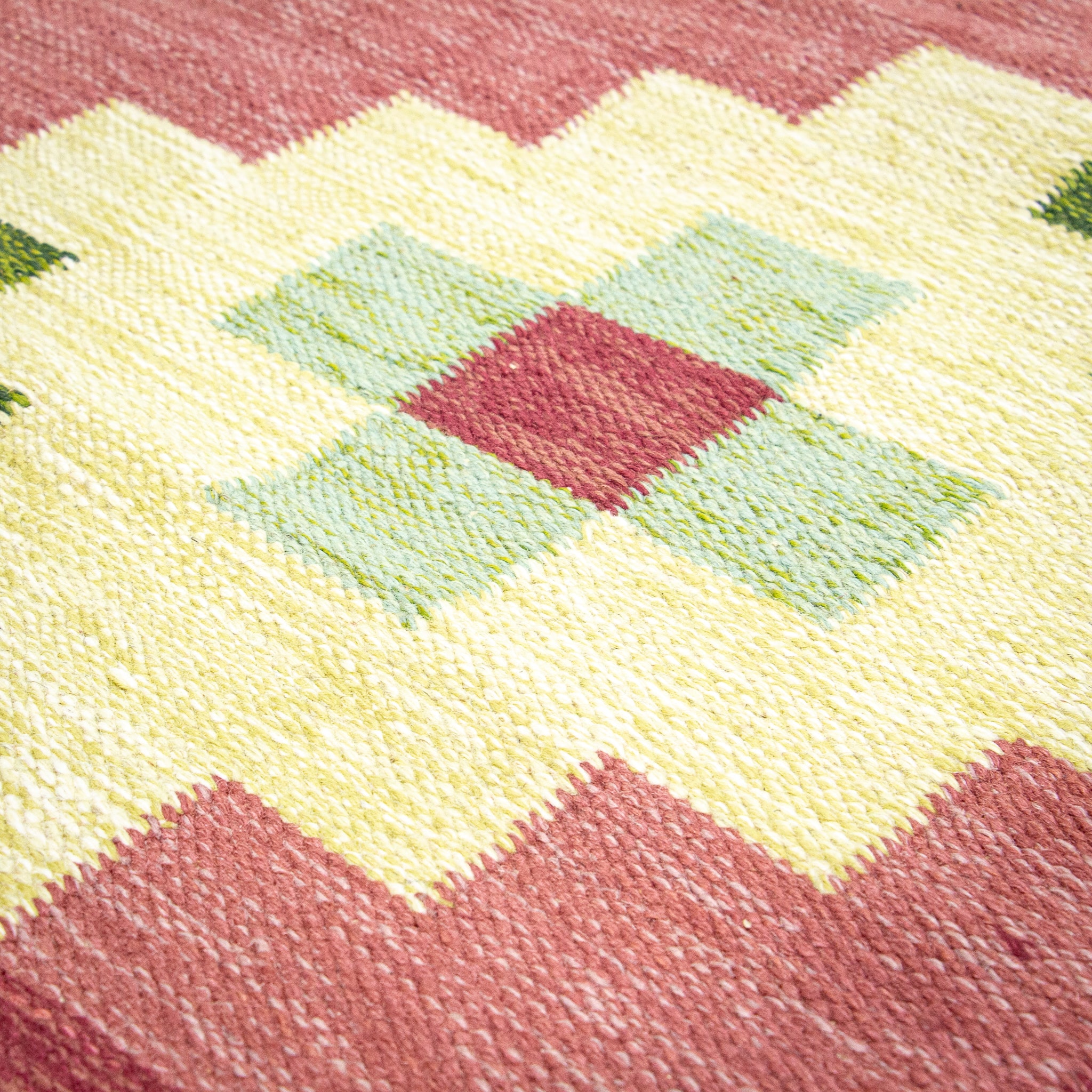 Swedish Flat Weave Rug Signed ER
