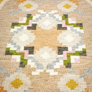 Swedish Flat Weave Rug with IS Initials