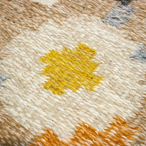 Swedish Flat Weave Rug with IS Initials