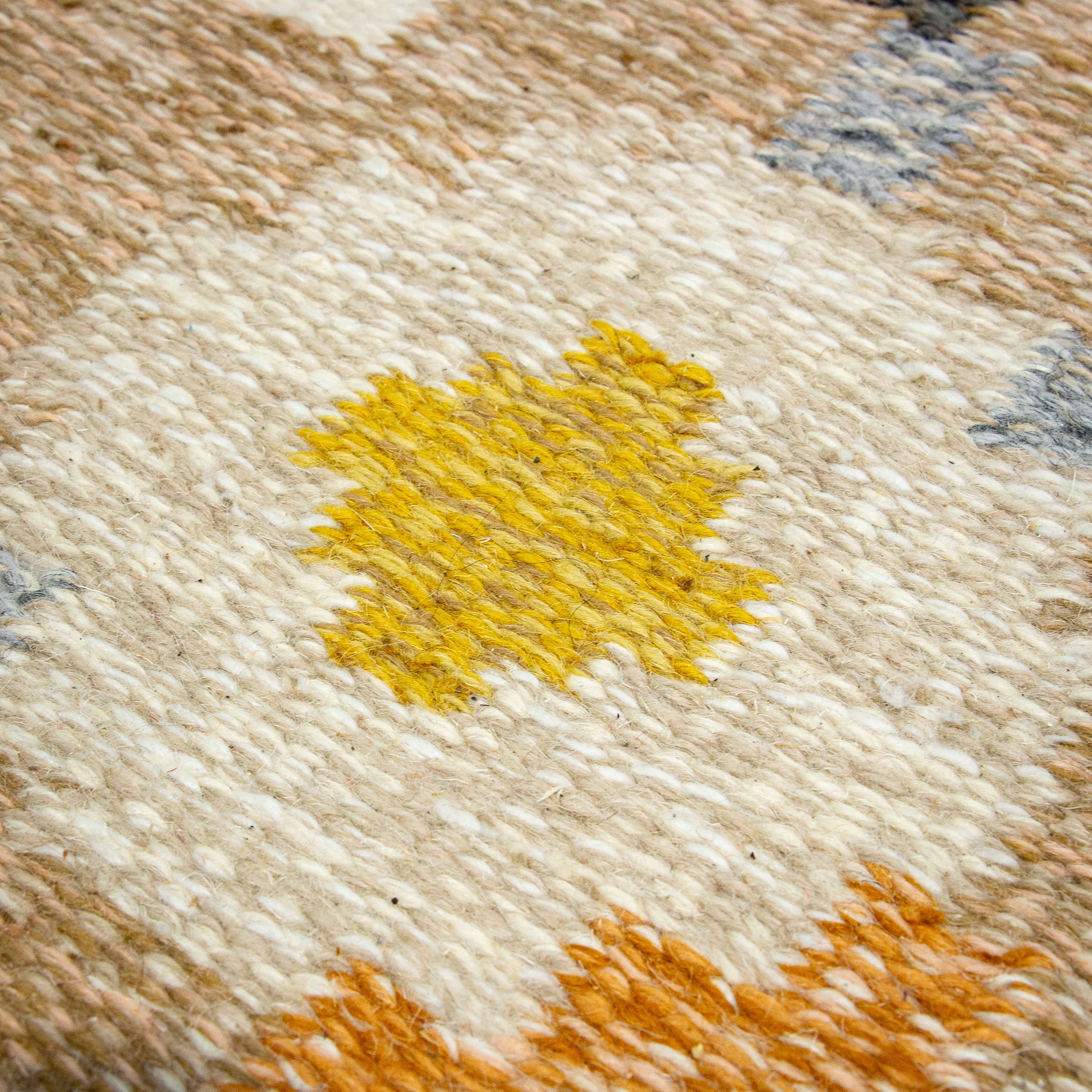Swedish Flat Weave Rug with IS Initials
