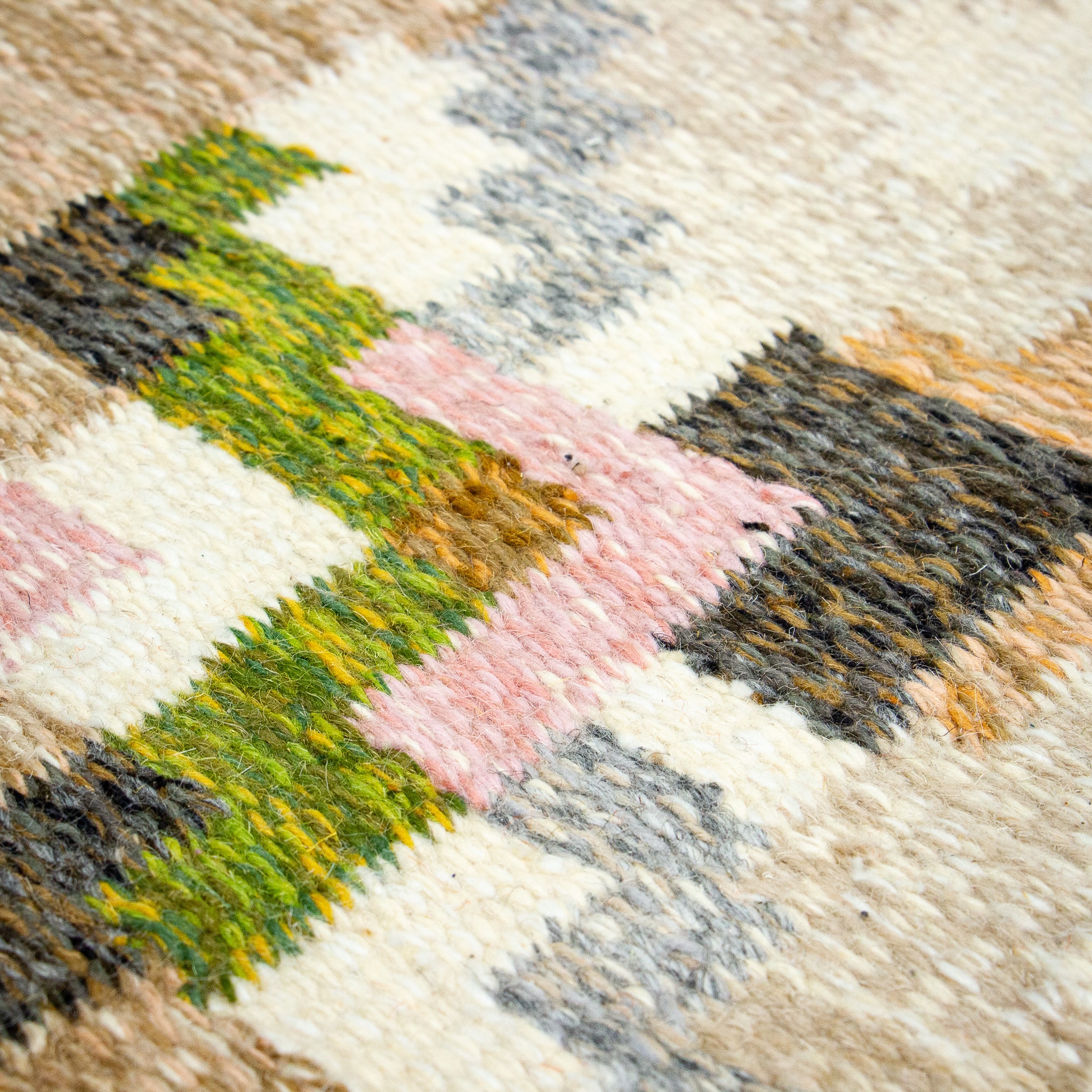Swedish Flat Weave Rug with IS Initials