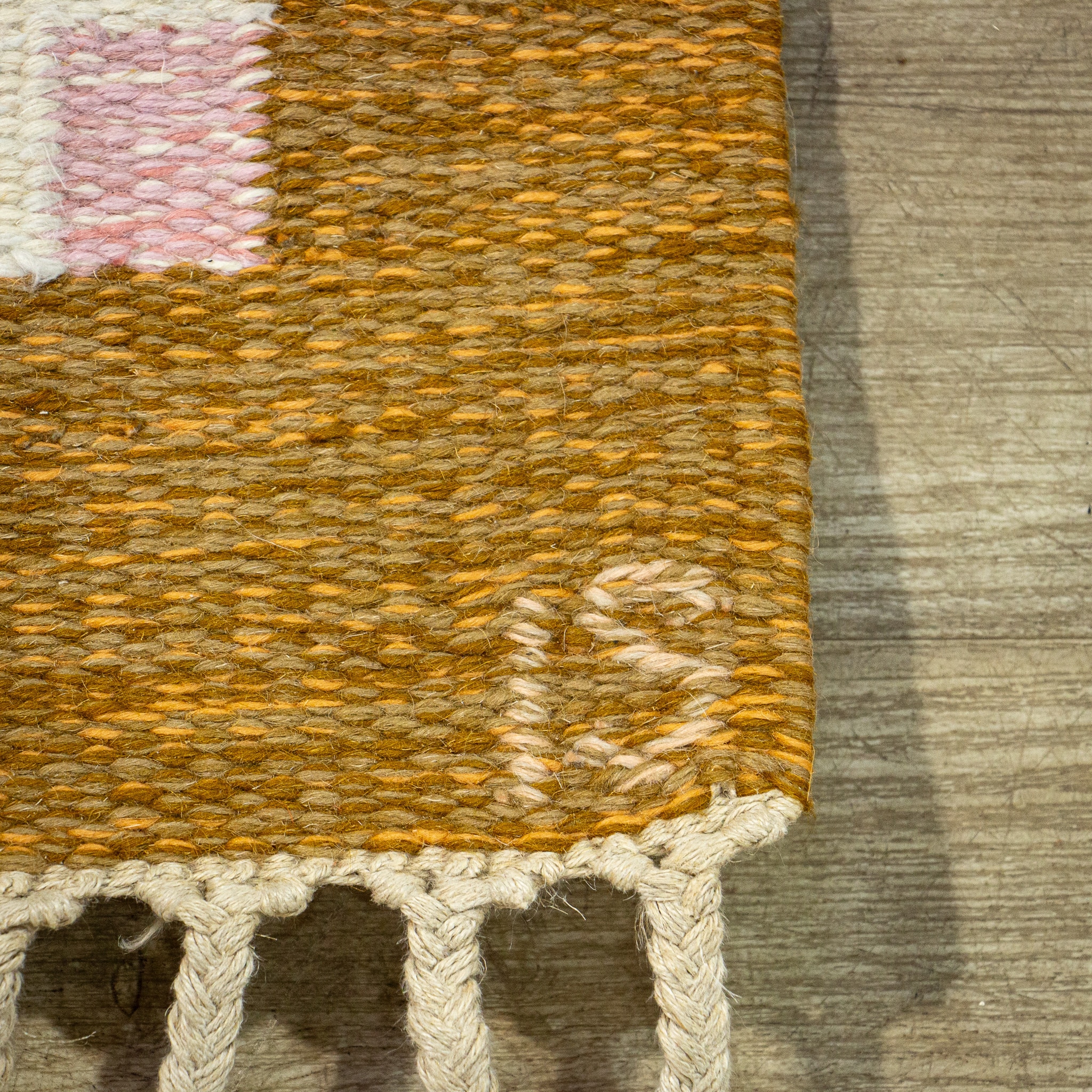Swedish Flat Weave Rug with IS Initials