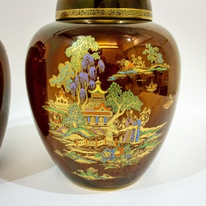 Pair of Crown Devon Fieldings Ginger Jars
