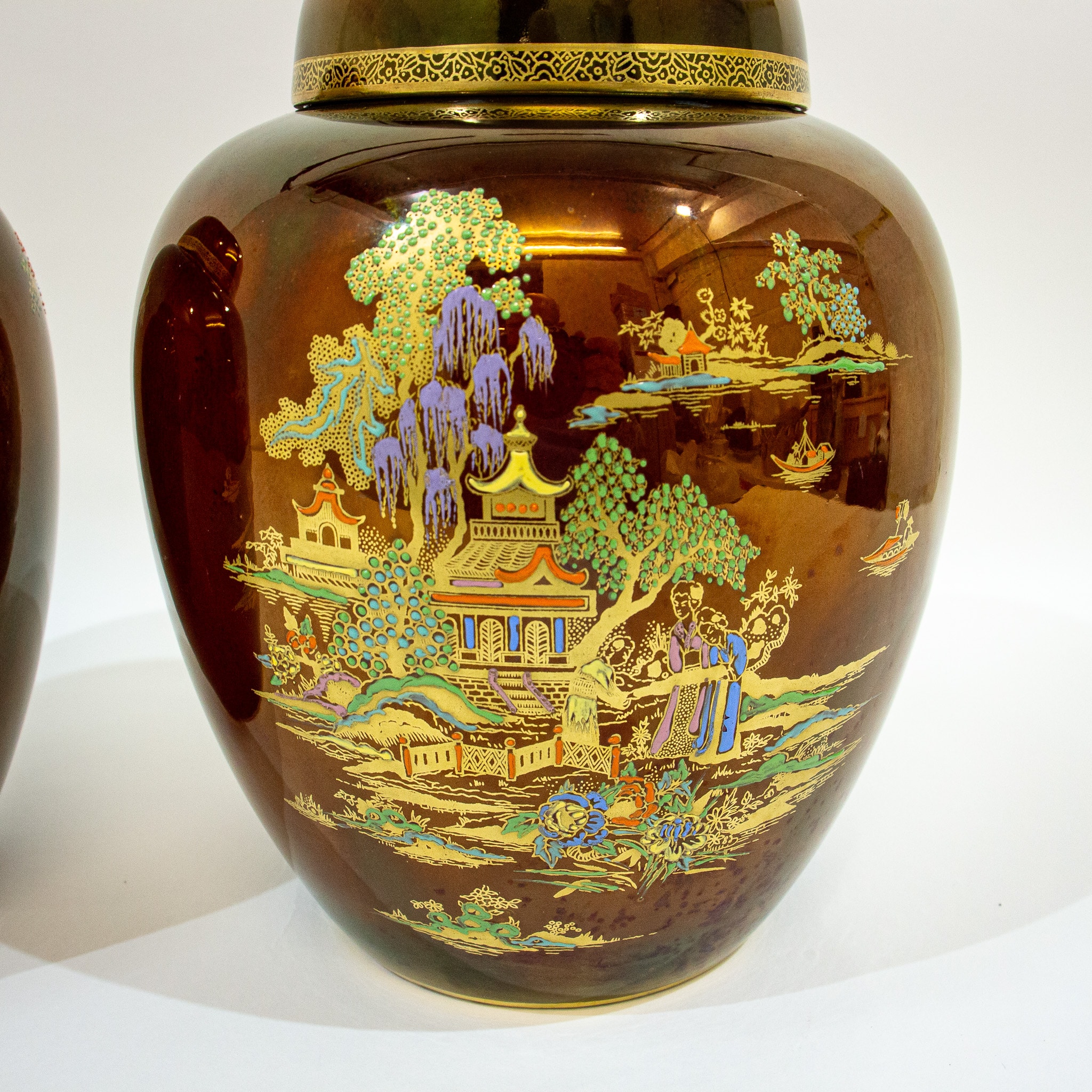 Pair of Crown Devon Fieldings Ginger Jars