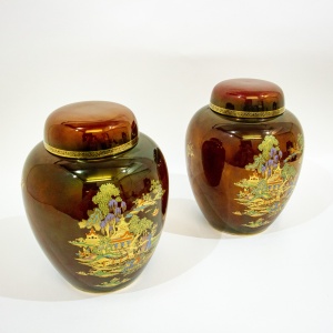 Pair of Crown Devon Fieldings Ginger Jars