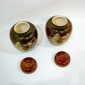 Pair of Crown Devon Fieldings Ginger Jars