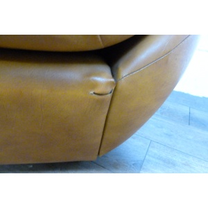 Mid-Century Space Age Tan Leather Pod Sofa