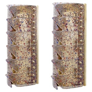 Pair of Mid-century Modern Style Italian Murano Glass and Brass Sconces