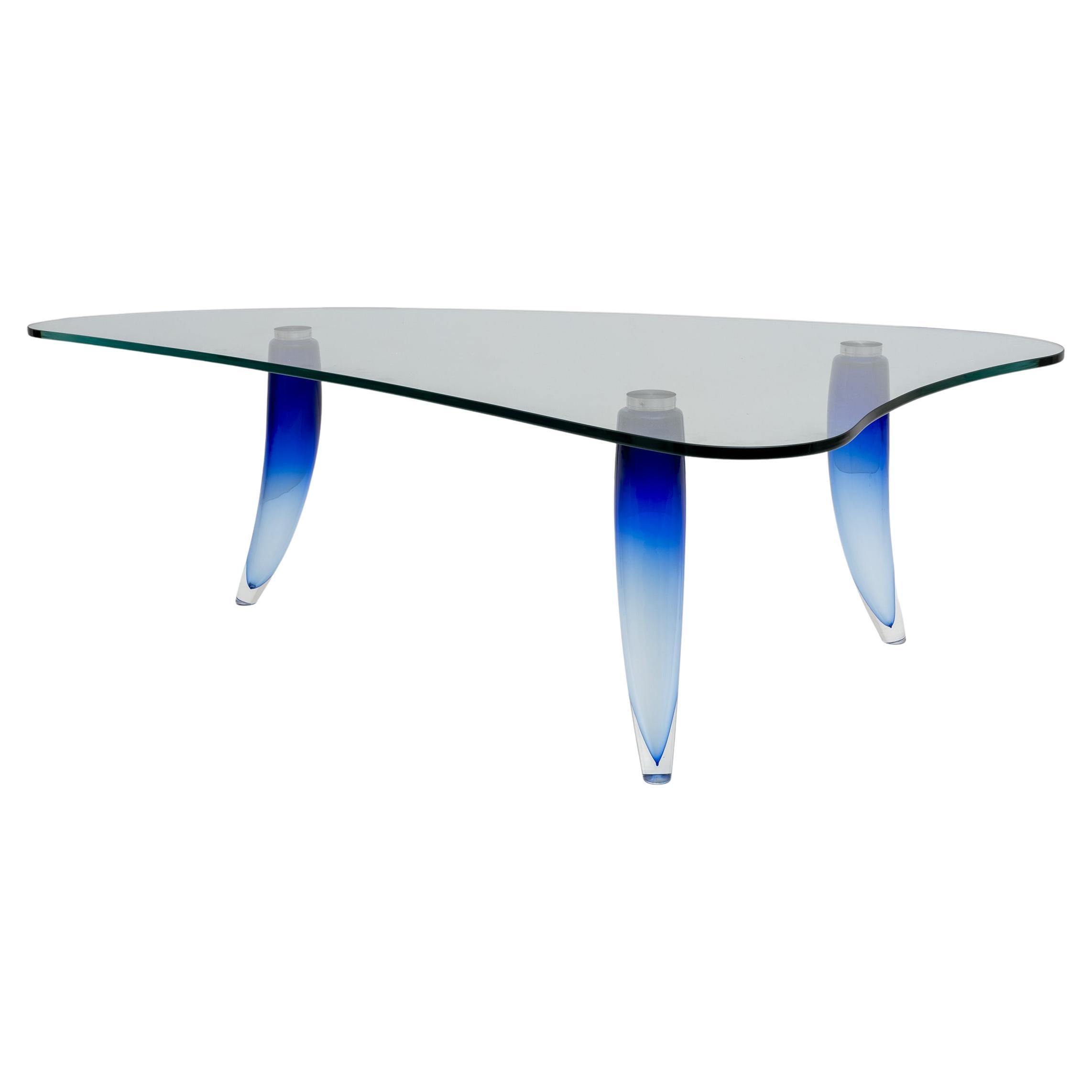 Produced by Seguso Modern Murano Glass Coffee Table for Roche Bobois, 1990s