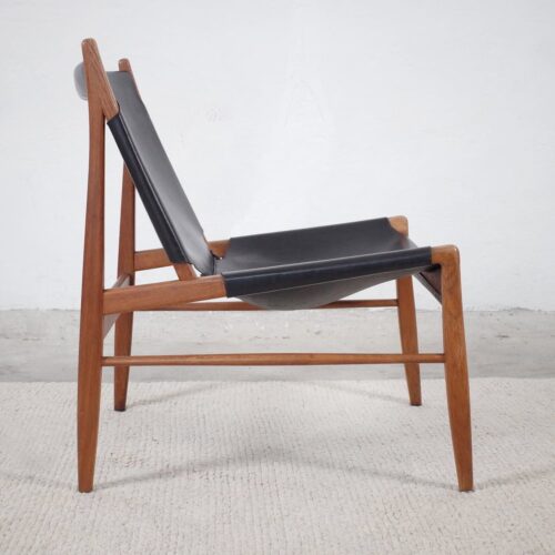 Armchair by Franz Xaver Lutz saddle leather and oak