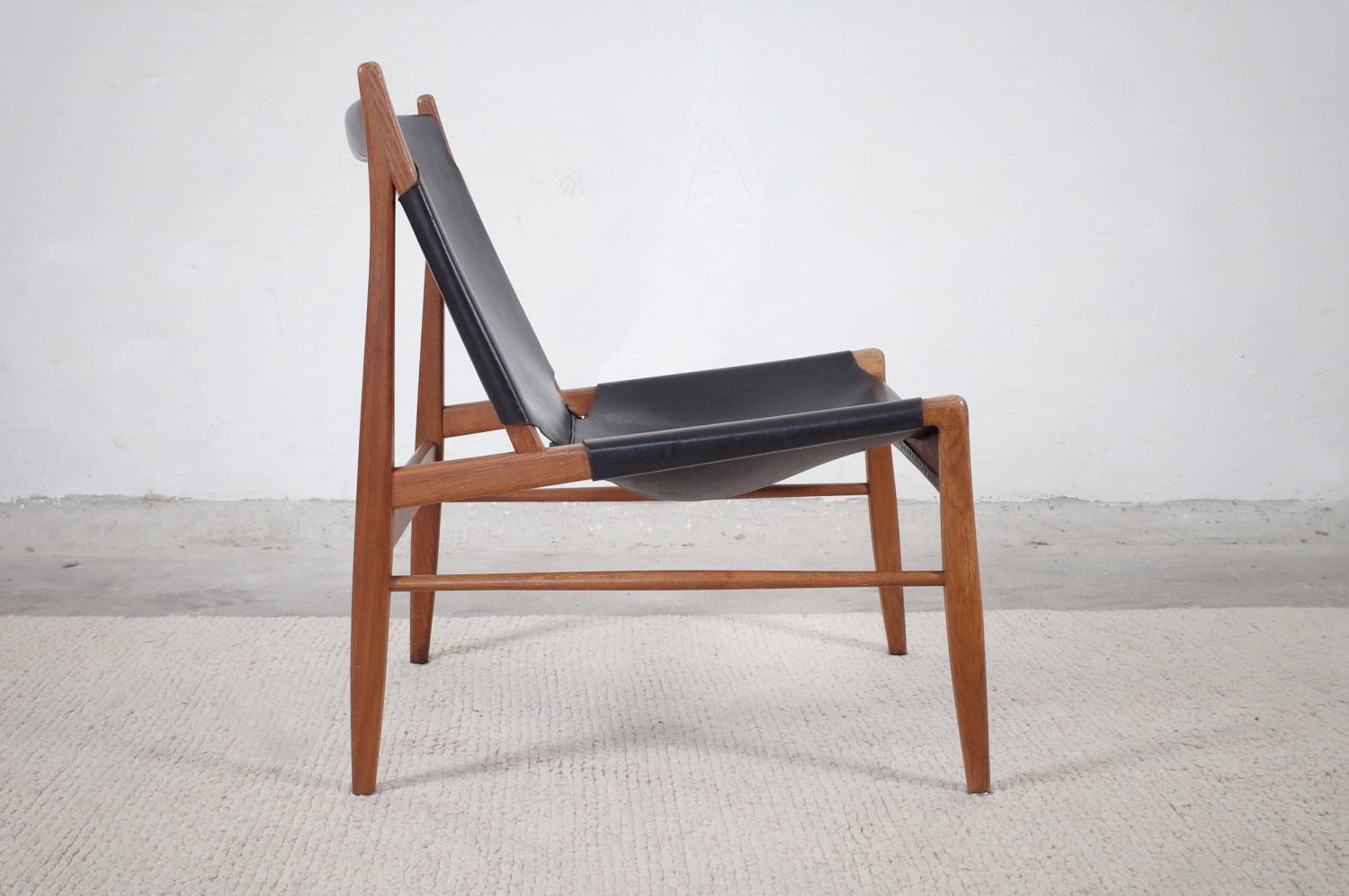 Armchair by Franz Xaver Lutz saddle leather and oak