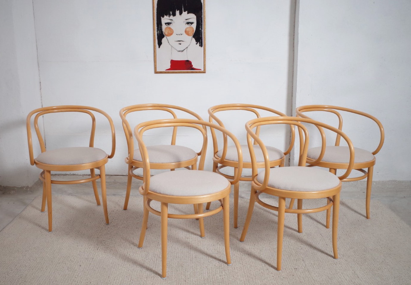 6 x Thonet 209 bentwood chairs dining room