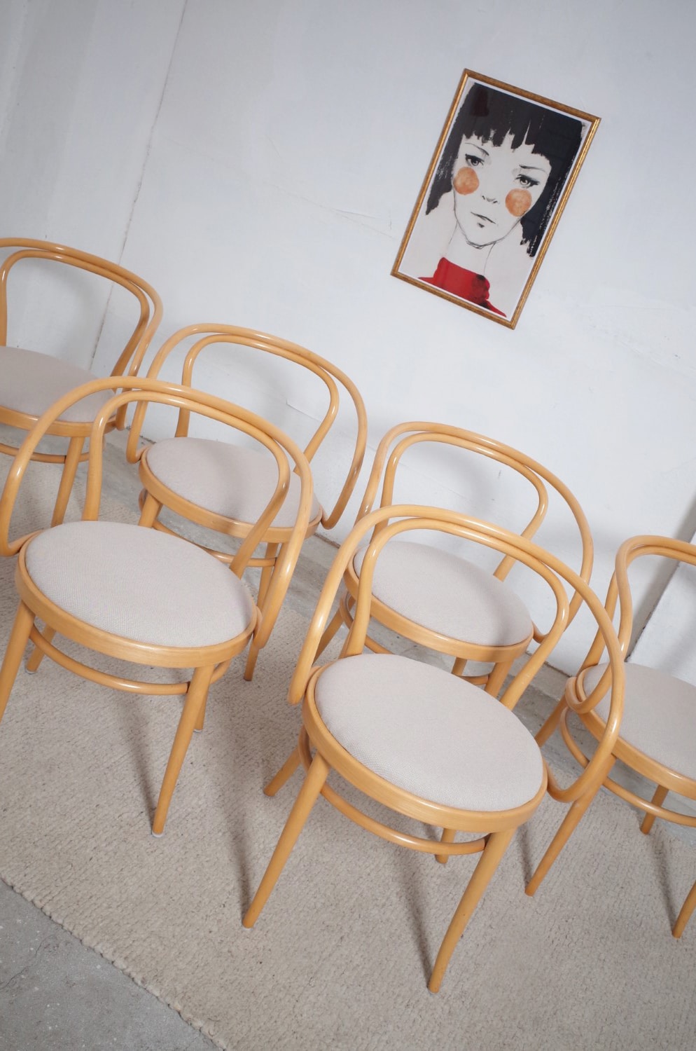 6 x Thonet 209 bentwood chairs dining room