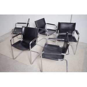 5 x Matteo Grassi cantilever chairs MG5 leather