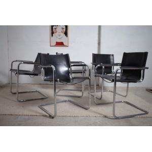 5 x Matteo Grassi cantilever chairs MG5 leather