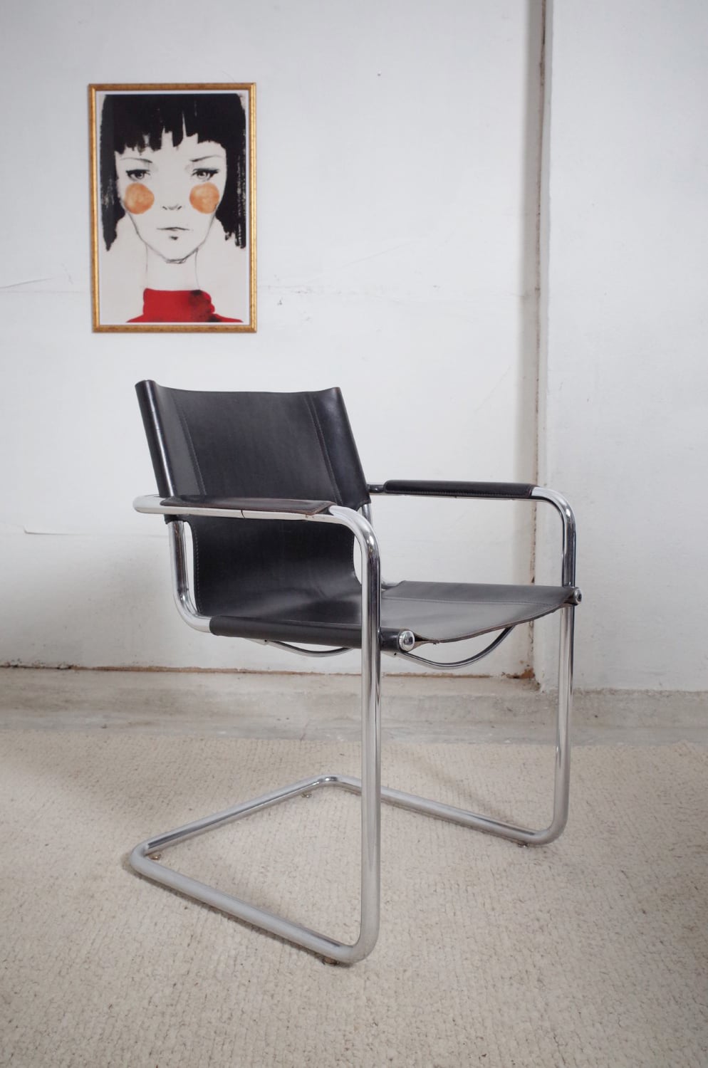 5 x Matteo Grassi cantilever chairs MG5 leather