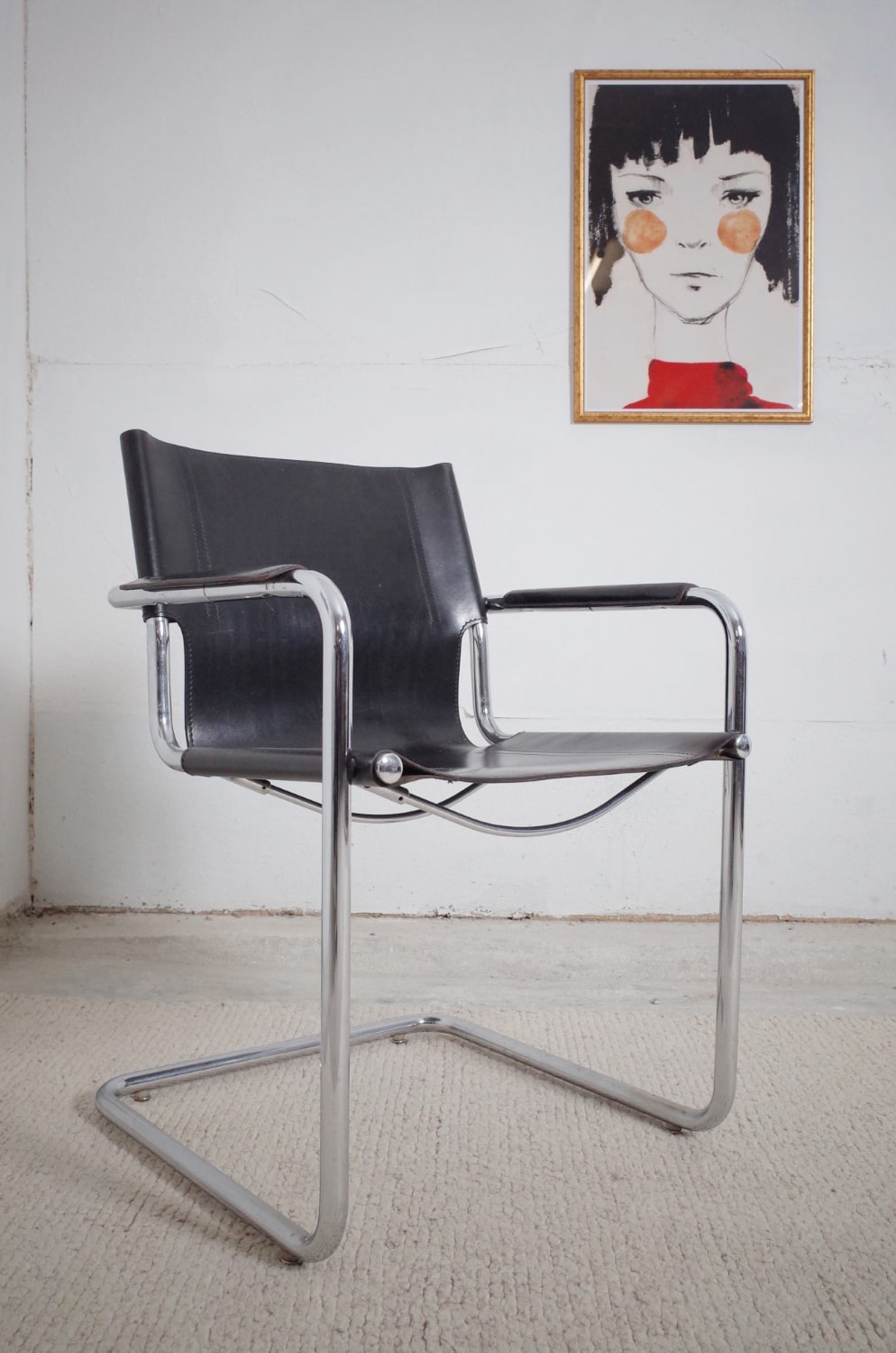 5 x Matteo Grassi cantilever chairs MG5 leather