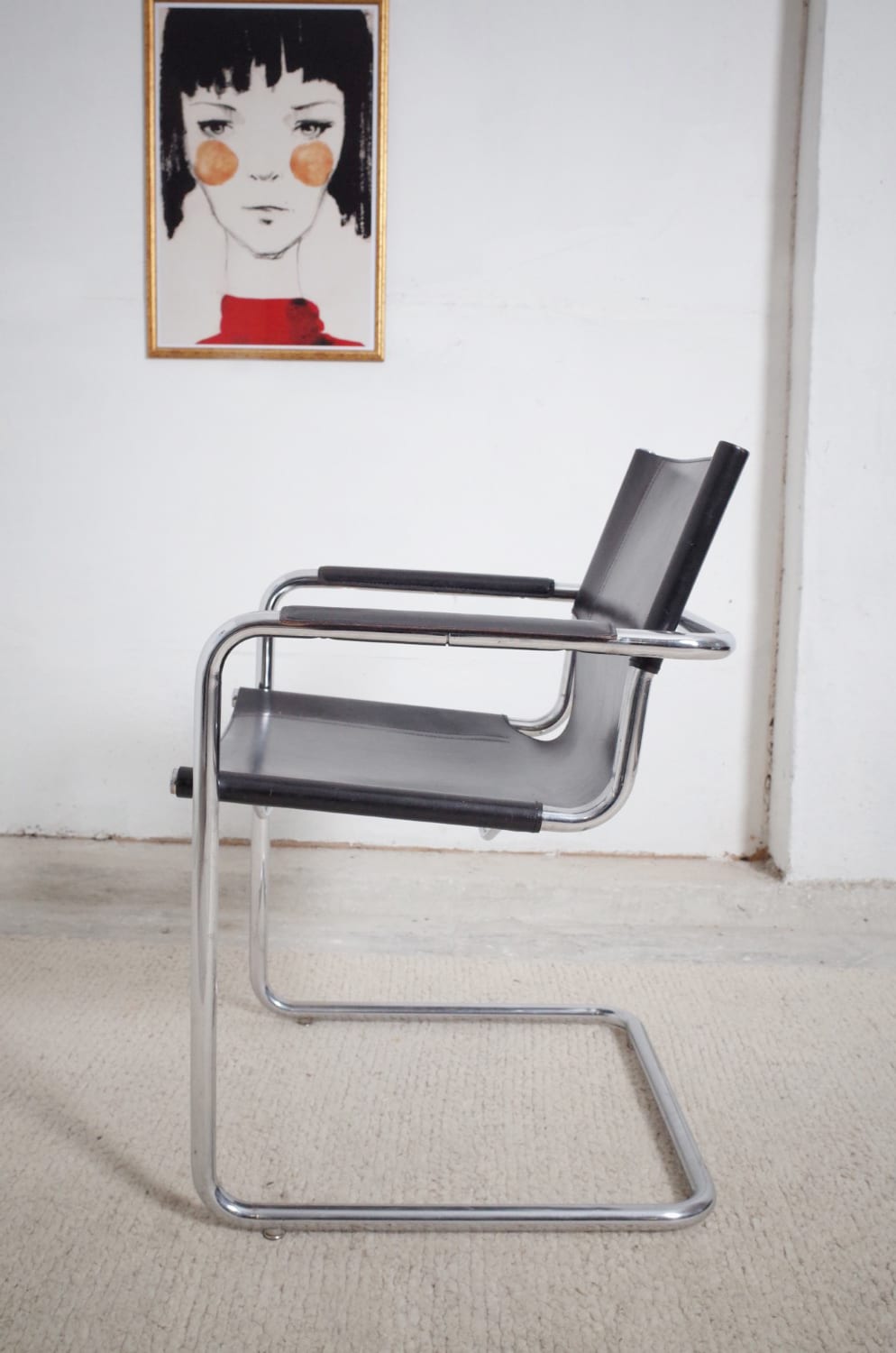 5 x Matteo Grassi cantilever chairs MG5 leather