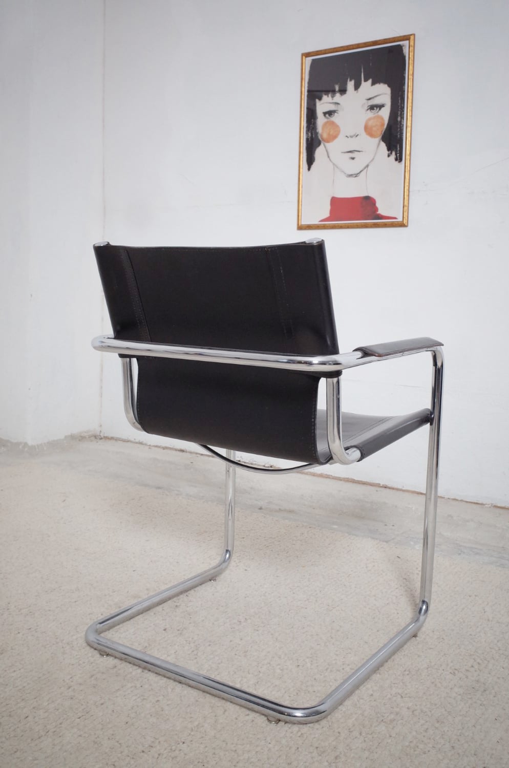 5 x Matteo Grassi cantilever chairs MG5 leather