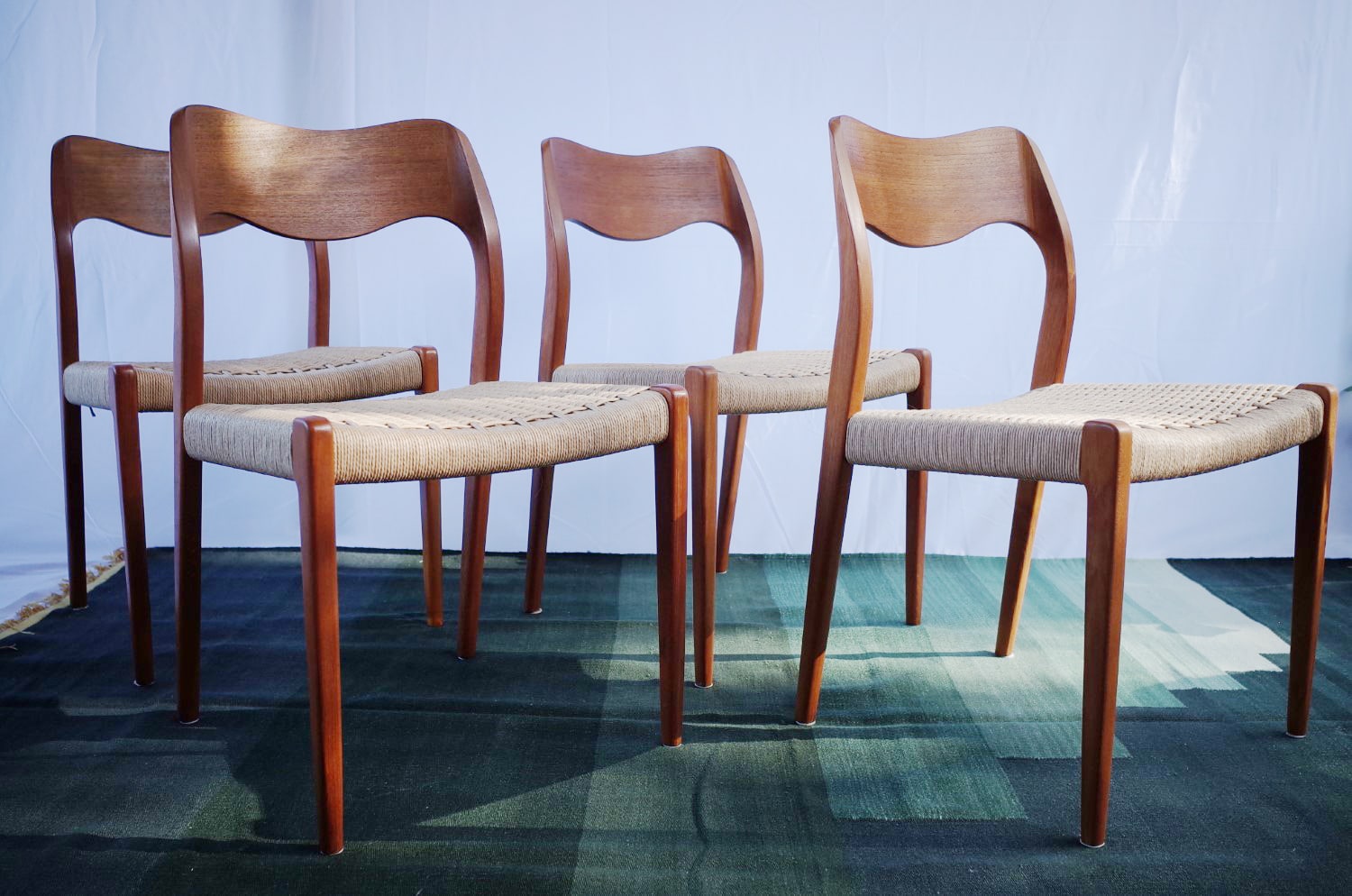 4 x Danish teak chairs Niels O.Møller model 71