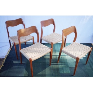 4 x Danish teak chairs Niels O.Møller model 71