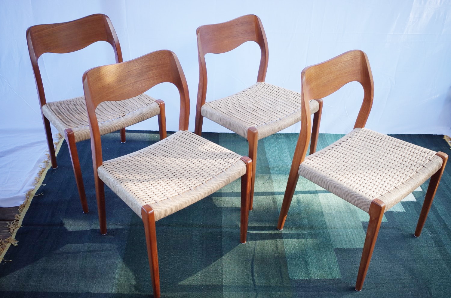 4 x Danish teak chairs Niels O.Møller model 71